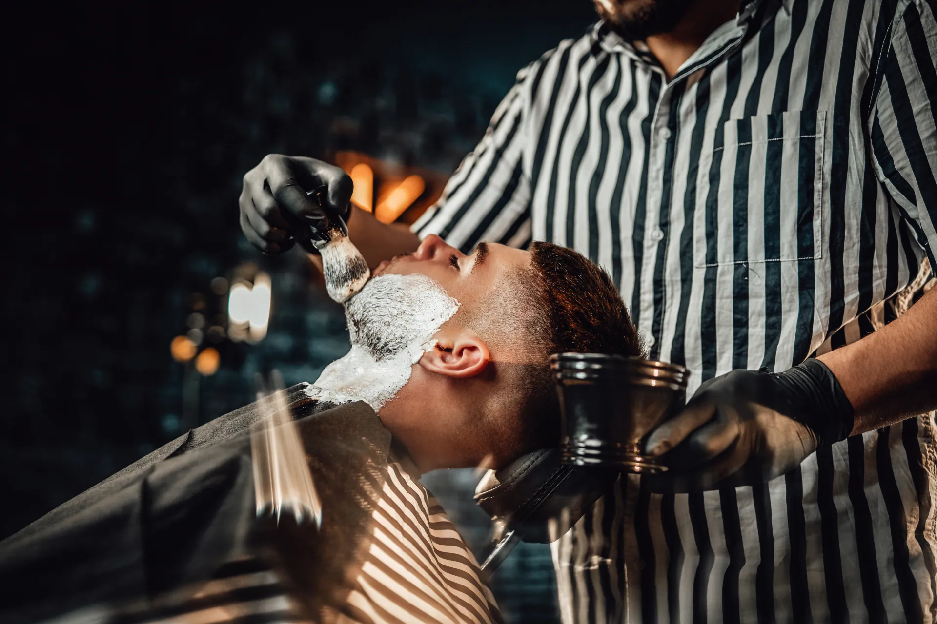 Barber working
